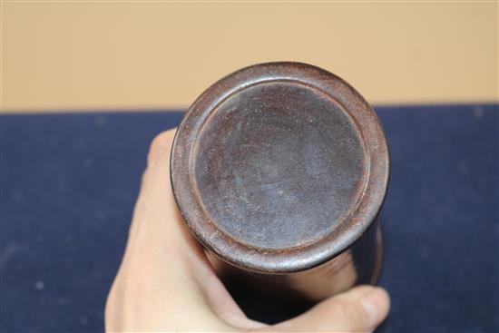 A Chinese hardwood brushpot